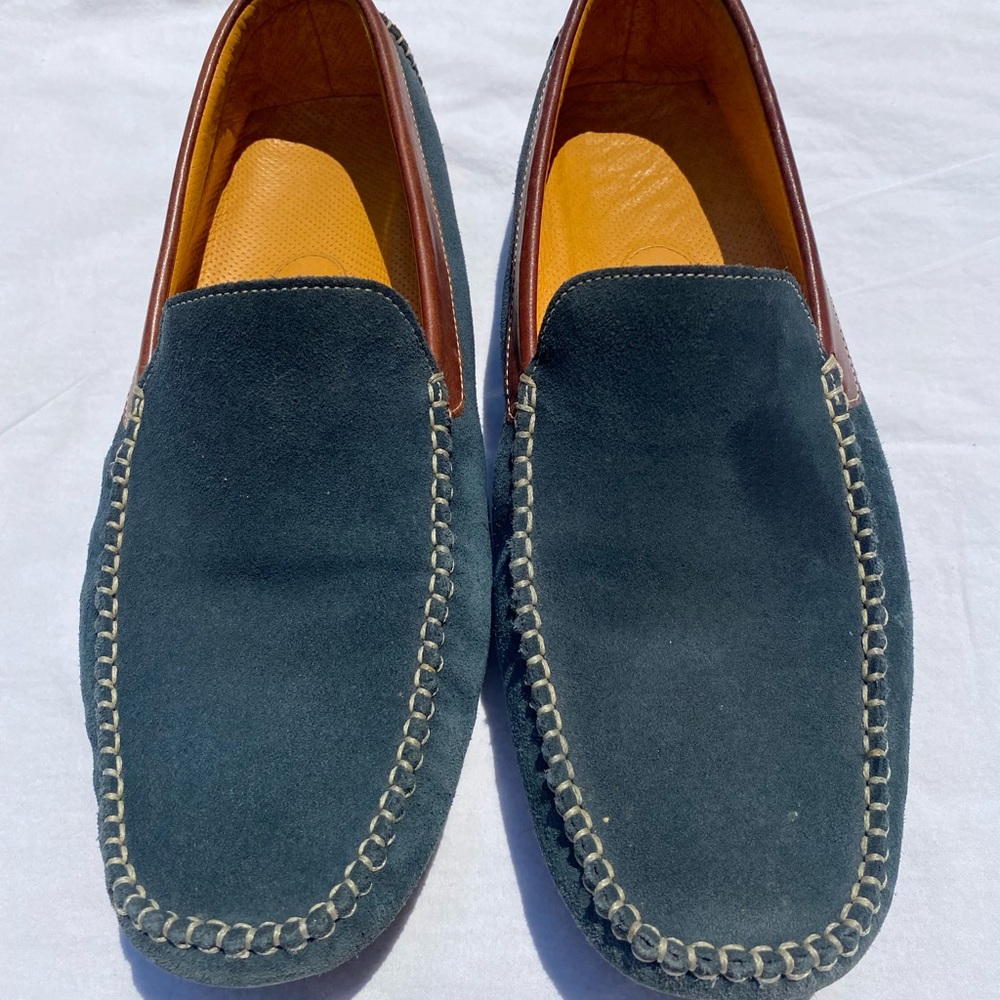 Cole Haan Blue Suede/Brown Leather Slip-On's